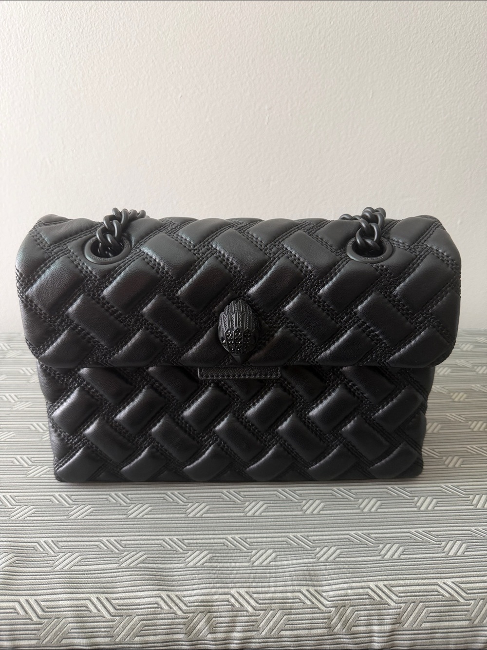 Kurt Geiger London Black Quilted Chain Shoulder Bag